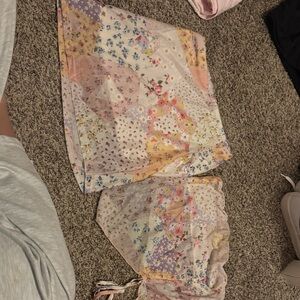 SHEIN Floral Patchwork Mini Skirt - Multicolor